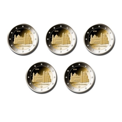 Alemanha 2 euro 2014 Igreja St Michel (5 moedas)