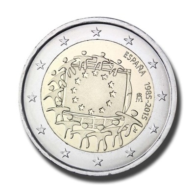 Espanha 2 euro 2015 Bandeira