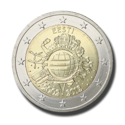 Estonia 2 euro TYE 10 anos do euro 2012