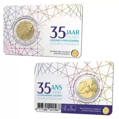 Bélgica 2 euro 2022  35 anos do programa Erasmus