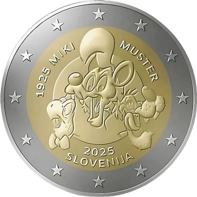 ESLOVÉNIA 2 euro 2025 Centenário do nascimento de Miki Muster
