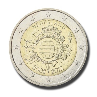 Países Baixos 2 euro 2012 TYE 10 anos do euro