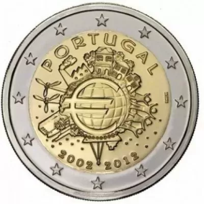 Portugal 2 euro TYE 10 anos do euro 2012