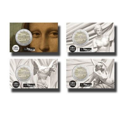 França 2 euro 2025  Louvre 4 coincards