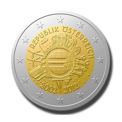 Austria 2 euro TYE 10 anos do euro 2012