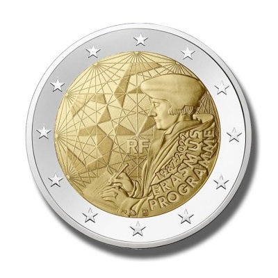 França 2 euro 2022  35 anos do programa Erasmus