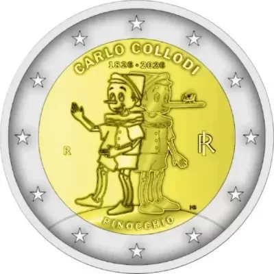 Itália 2 euro 2026 Pinoquio