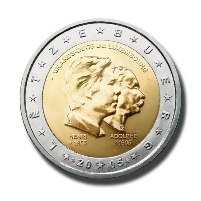 Luxemburgo 2 euro 2005 Grao Duques Henri e Albert II