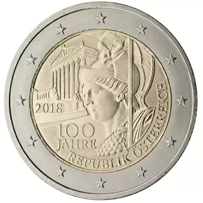 Áustria 2 euro 2018 Centenário da República