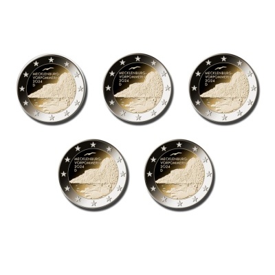 Alemanha 2 euro 2024  Meclemburgo‑Pomerânia (5 moedas)