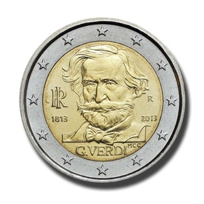 Itália 2 euro 2013 Nascimento Giuseppe Verdi