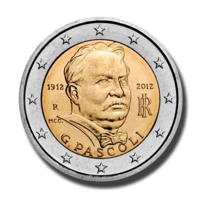 Itália 2 euro 2012 Centenário morte Giovanni Pascoli