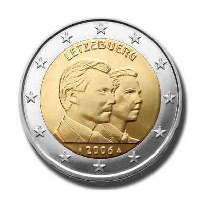 Luxemburgo 2 euro 2006 Aniversário Grão‑Duque Guillaume, herdeiro do trono