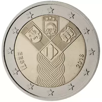 Estónia 2 euro 2018  Aniversario Paises Balticos