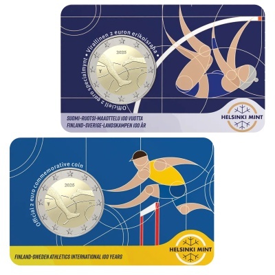 Finlândia 2 euro 2025  Atletismo na Finlândia e Suécia 2 coincards