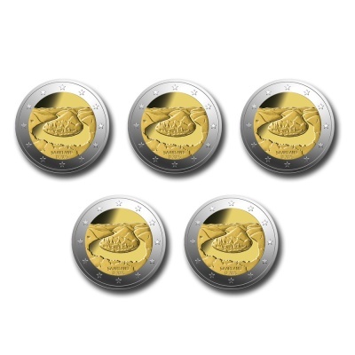 Alemanha 2 euro 2025  Saarland (5 moedas)