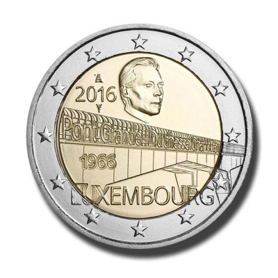 Luxemburgo 2 euro 2016 50.º aniversário da Ponte Grã‑Duquesa Carlota