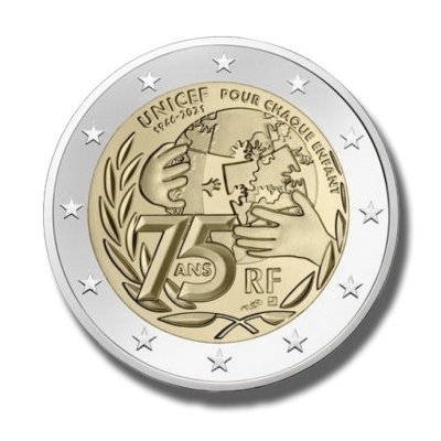 França 2 euro 2021 UNICEF