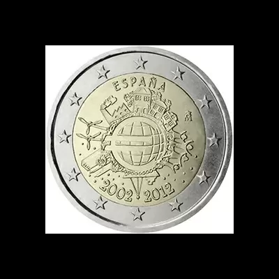 Espanha 2 euro TYE 10 anos do euro 2012