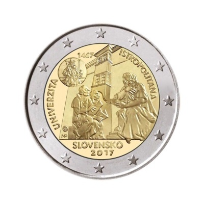 Eslováquia 2 euro 2017  550 anos da Universidade Istropolitana