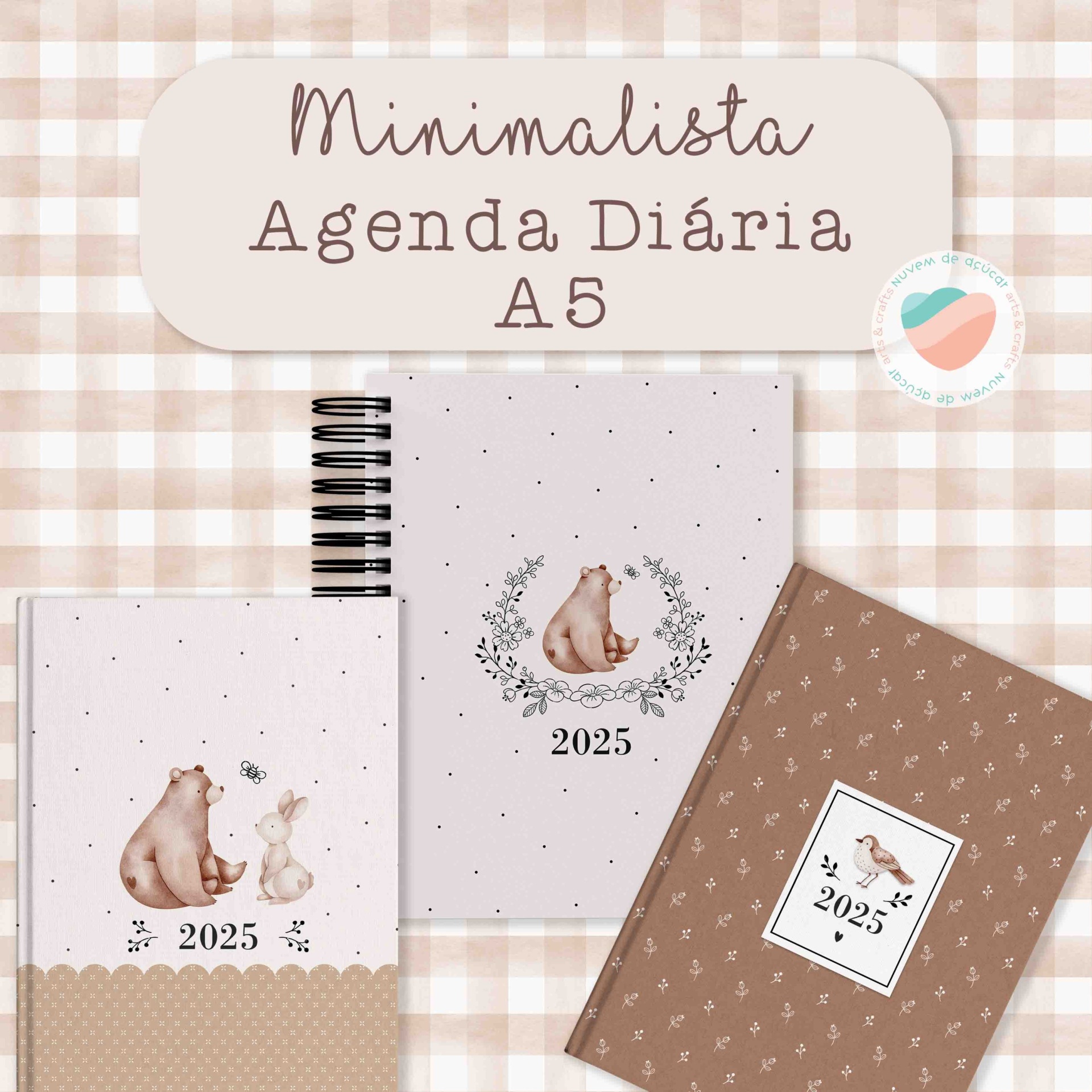 Agenda diária A5 - Minimalista