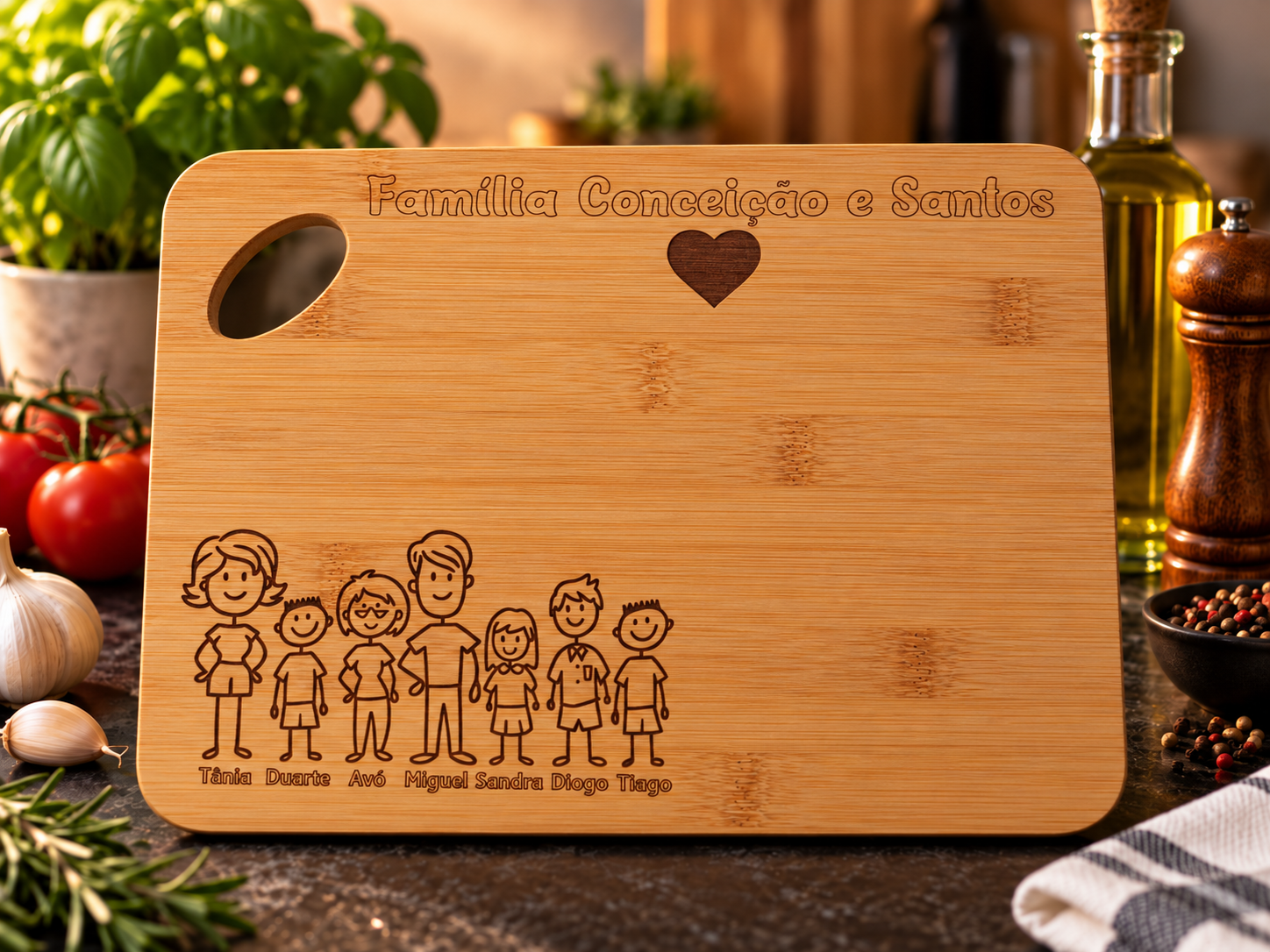 Tábua de Cozinha Personalizada Família... Tábua de Cozinha Personalizada Família...