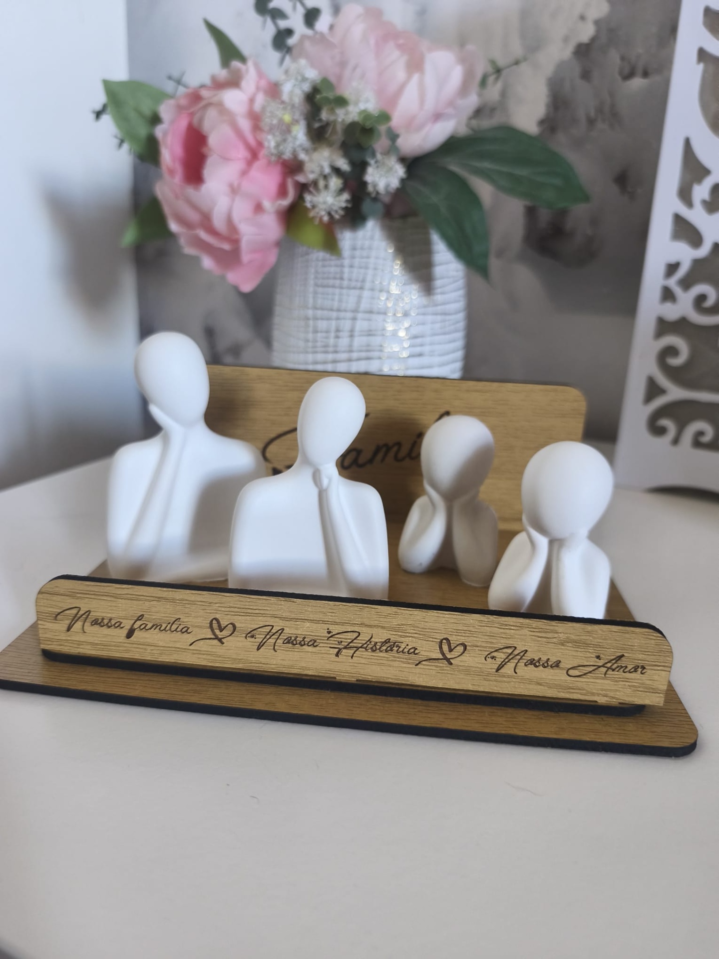 Conjunto de Decoração Família em Pó Cerâmico e MDF Conjunto de Decoração Família em Pó Cerâmico e MDF
