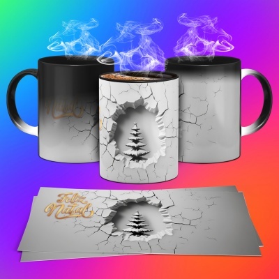 Caneca Feliz Natal Imagem 3D