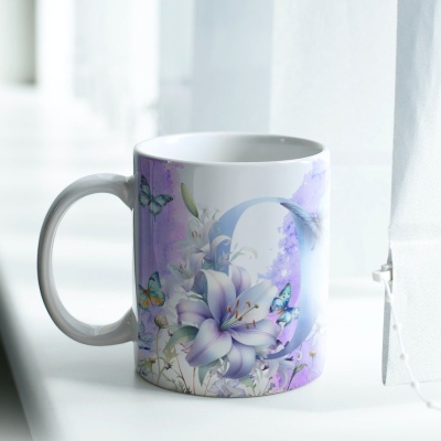 Caneca Alfabeto Borboleta Lilás