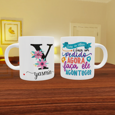 Canecas "Letra Floral"