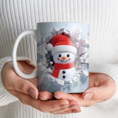 Caneca Natal Imagem 3D