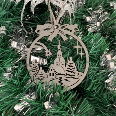 Bolas de Natal Decorativas Igreja e Casinha-2 Modelos