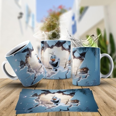 Caneca Natal OLAF Imagem  3D