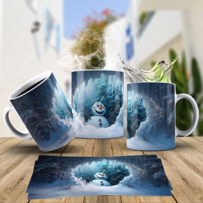 Caneca Natal OLAF Imagem  3D