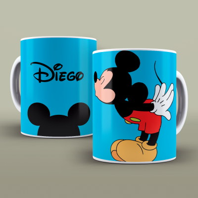 Par Canecas Minnie e Mickey Beijando