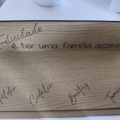 Conjunto de Decoração Família em Pó Cerâmico e MDF Personalizada