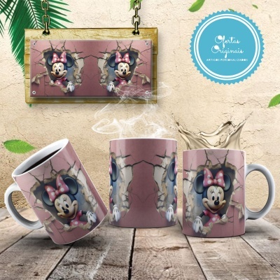 Caneca Mickey e Amigos Imagem  3D