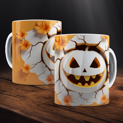 Caneca Halloween Imagem  3D