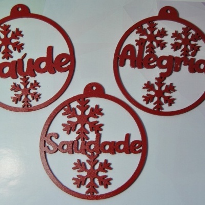 Conjunto de Bolas de Natal Amor/Paz/Felicidade/Saúde