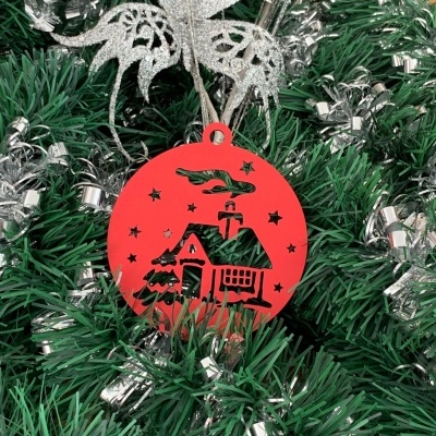 Bolas de Natal Decorativas Igreja e Casinha-2 Modelos