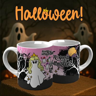 Caneca Princesas Halloween