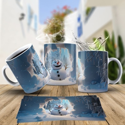 Caneca Natal OLAF Imagem  3D