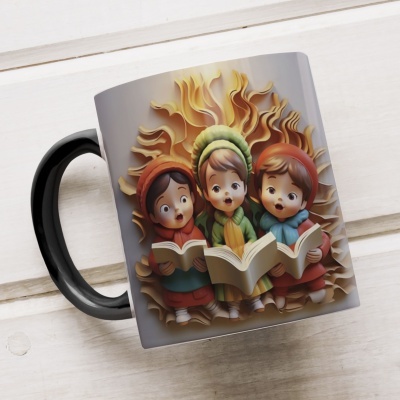Caneca Natal em Festa Imagem 3D