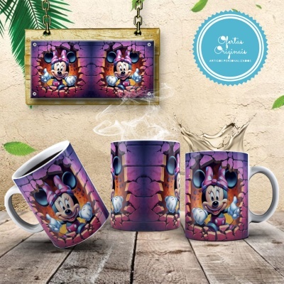Caneca Mickey e Amigos Imagem  3D