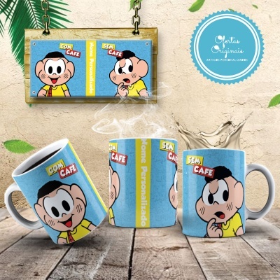 Canecas Turma da Mônica Com Café Sem Café