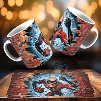 Caneca Heróis e Vilões Imagem 3D