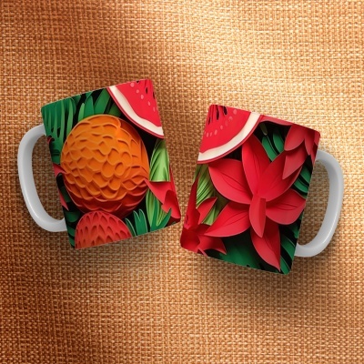 Caneca Floral Imagem 3D - 22 versões à escolha