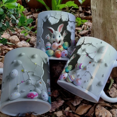 Caneca Ovinhos Páscoa Imagem  3D