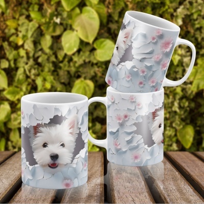 Caneca Cães Imagem  3D