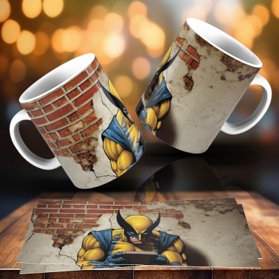 Caneca Heróis e Vilões Imagem 3D